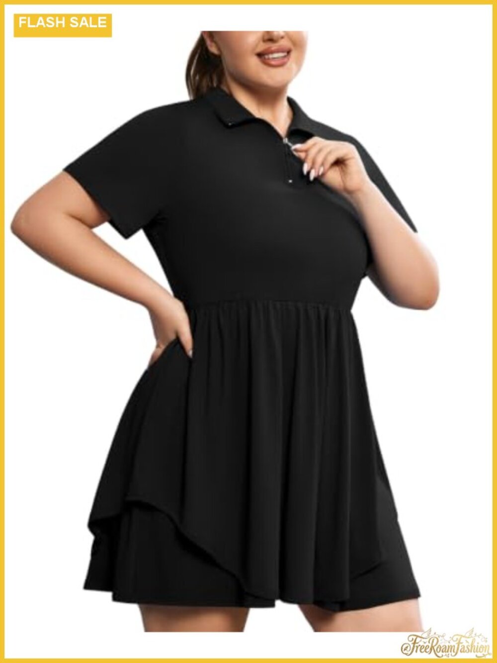 Plus Size Athletic Dress with Shorts Quick Dry Tennis Golf Pickleball